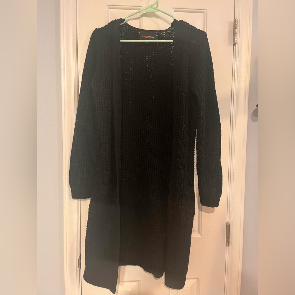 Black, knitted cardigan